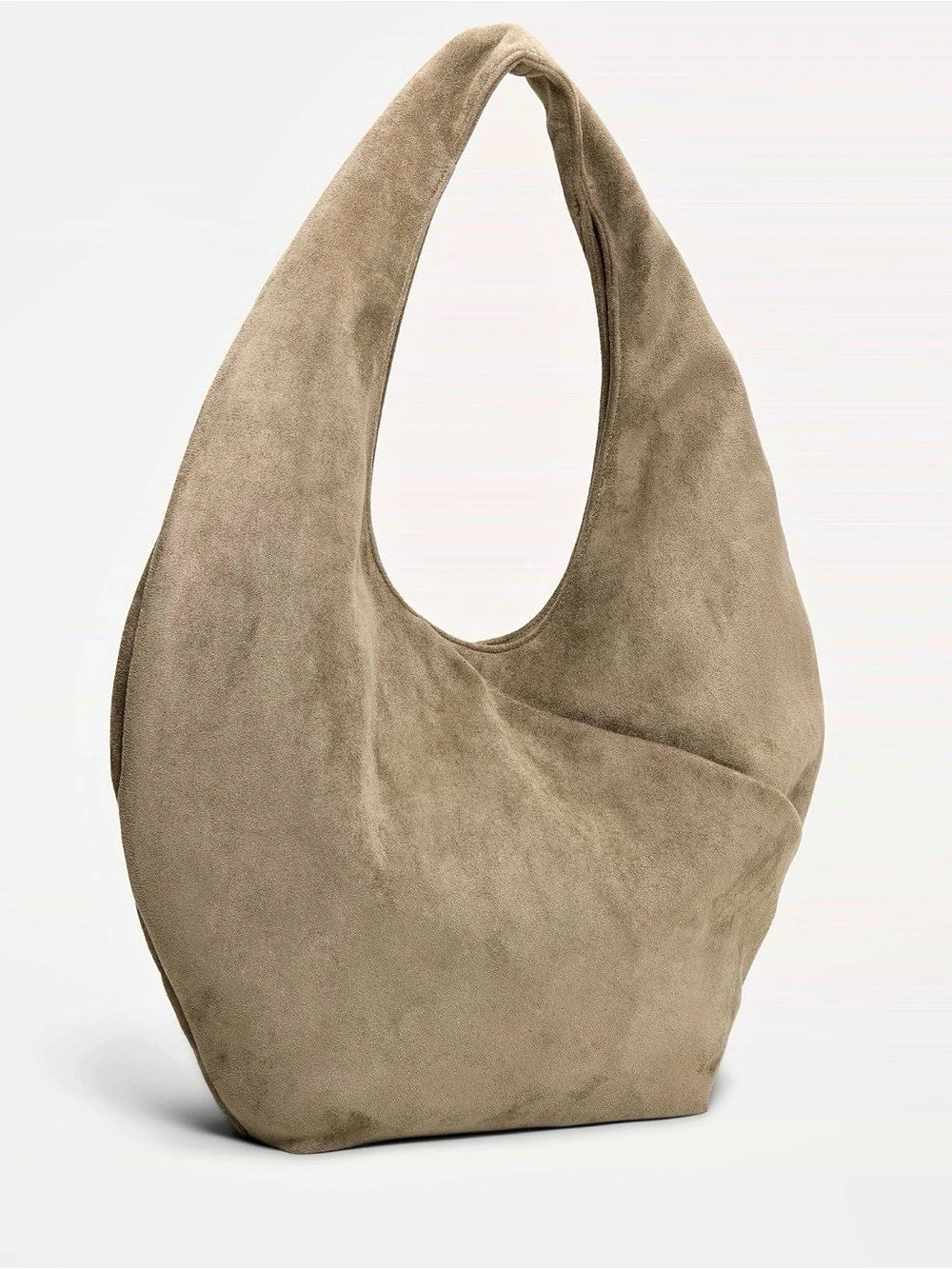 Old Navy Oversized Faux-Suede Hobo Bag Mushroom Taupe Brown